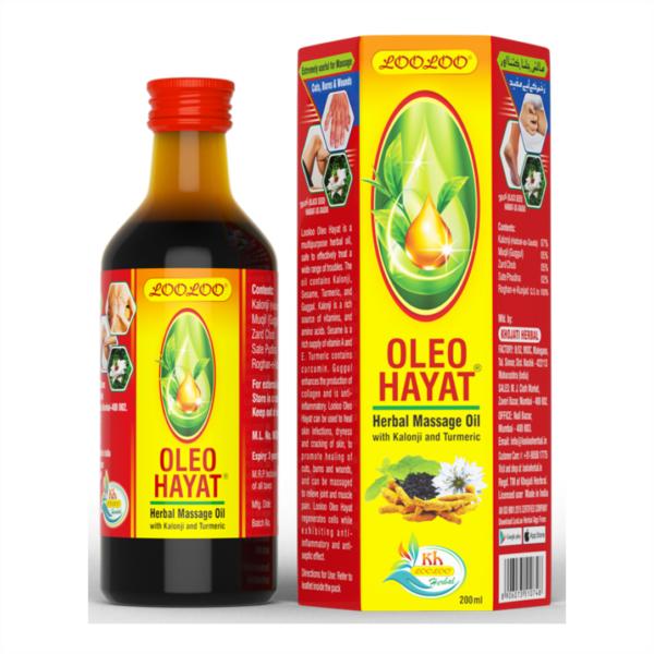 LooLoo Oleo Hayat Herbal Massage Oil with Kalonji & Turmeric