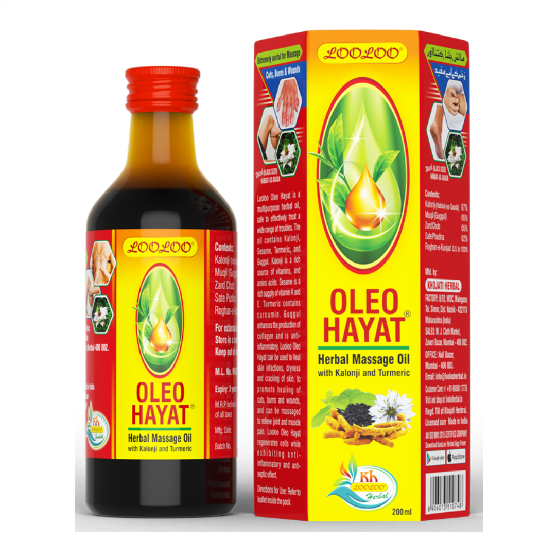 LooLoo Oleo Hayat Herbal Massage Oil with Kalonji & Turmeric